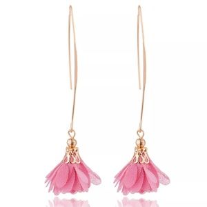 Long Gold & Fuchsia Flower Color Boho Gypsy